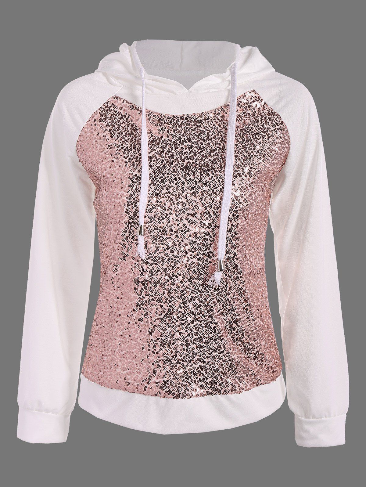 

Sequined Hoodie, White