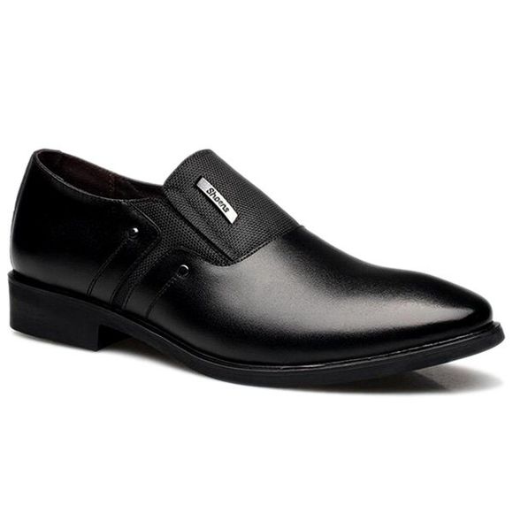Chaussures formelles en cuir à bouts pointus avec ornements métalliques - Noir 43