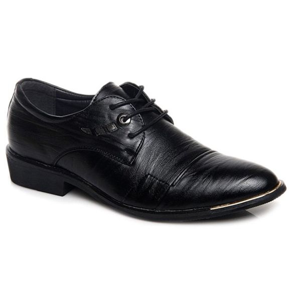 Chaussures formelles en cuir à lacets avec ornements métalliques - Noir 40