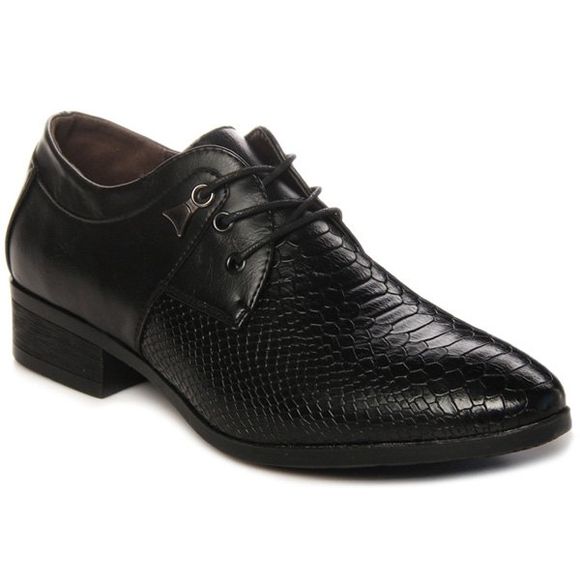 Chaussures formelles en cuir à lacets avec ornements métalliques - Noir 43