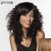Siv Hair Medium Side Bang Afro Curly Faddish perruque de cheveux humains - Brun Avec Blonde 