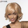 Siv Cheveux courts Side Bang Bouclés Faddish perruque de cheveux humains - Brun Avec Blonde 