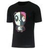 Gloomy Panda Imprimer Crew Neck T-shirt à manches courtes - Noir 2XL