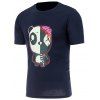 Gloomy Panda Imprimer Crew Neck T-shirt à manches courtes - Cadetblue M