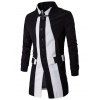 Flap Pocket stand Collar Coat Panneau de contraste - Noir XL