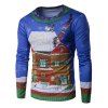 Manches longues Maison de Noël 3D et Elfin Imprimer T-shirt - multicolore 2XL