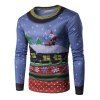 T-Shirt à Longues Manches Imprimé Père Noël sur le Toit 3D - multicolore 2XL