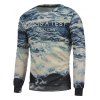 Sweat-shirt imprimé d'eau de mer en 3D à manches longues - Bleu L