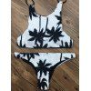 Bikini paddé imprimé tropical à col haut - Blanc L