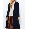 Manteau en tissu des laines et du coton avec poches à col revers - Bleu Violet 2XL