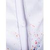 Chemise Motif de Peinture Eclaboussée Colorée Manches Longues à Col Relevé - Blanc L