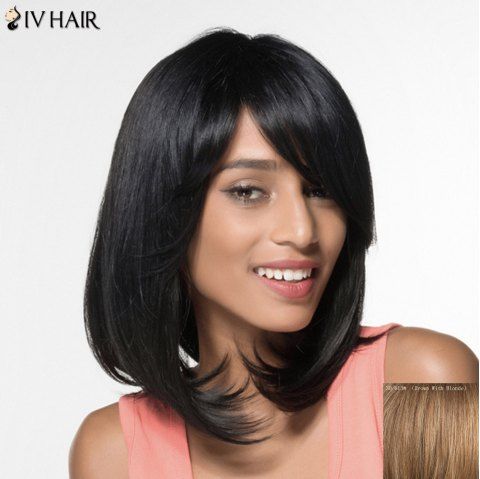 41 Off 2019 Medium Side Bang Straight Siv Hair Human Hair Wig In