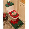 Ensemble housse de coussin de toilette pour décoration de Noël en 3PCS - Rouge et Vert 