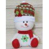 Décoration de Noël de bonhomme de neige Sitting Doll Party - Rouge et Blanc 