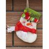 Chaussette Cadeaux Bonhomme de Neige de Noël Décoration à Accrocher au Sapin - Rouge et Blanc 