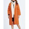 manteau en laine mélangé avec bouton - Orange Rose 2XL