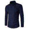 Chemise plaine avec plis asymétriques en arrière - Bleu profond XL