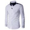 Chemise boutonnée à manches longues couleur contrastée - Blanc M