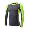 T-shirt Color Block Splicing Raglan Sleeve V Graphic Fitness - gris foncé 2XL