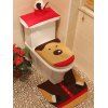 Ensemble housse de coussin de siège de toilette imprimé cerf pour décoration de Noël en 3PCS - multicolore 