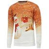 Sweat-shirt de Noël Ras du Cou Imprimé Bonhomme de Neige 3D - Jaune XL