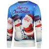 Sweatshirt de Noël imprimé 3D Santa Snowman - Bleu XL
