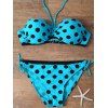 Bikini rembourrée imprimé de polka dot avec ficelles - Pers S