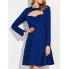 Robe manches longues col rond - Bleu S