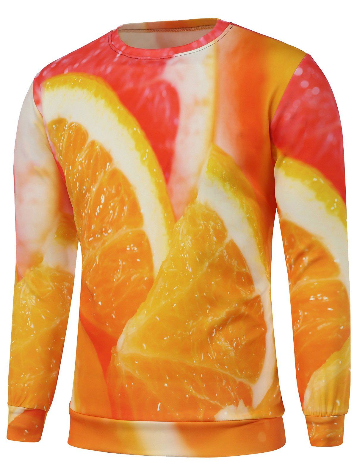 

Lemon Print Crew Neck Sweatshirt, Orange