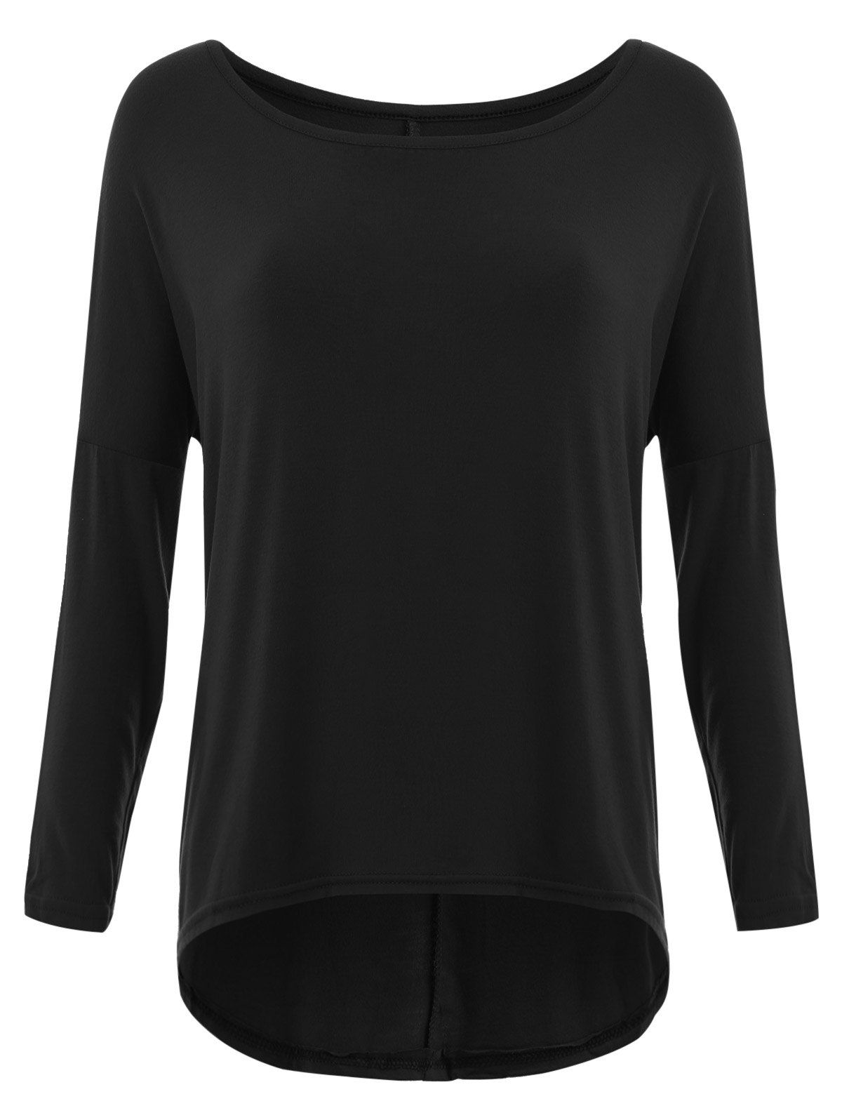 

High Low Long Sleeve Tee, Black