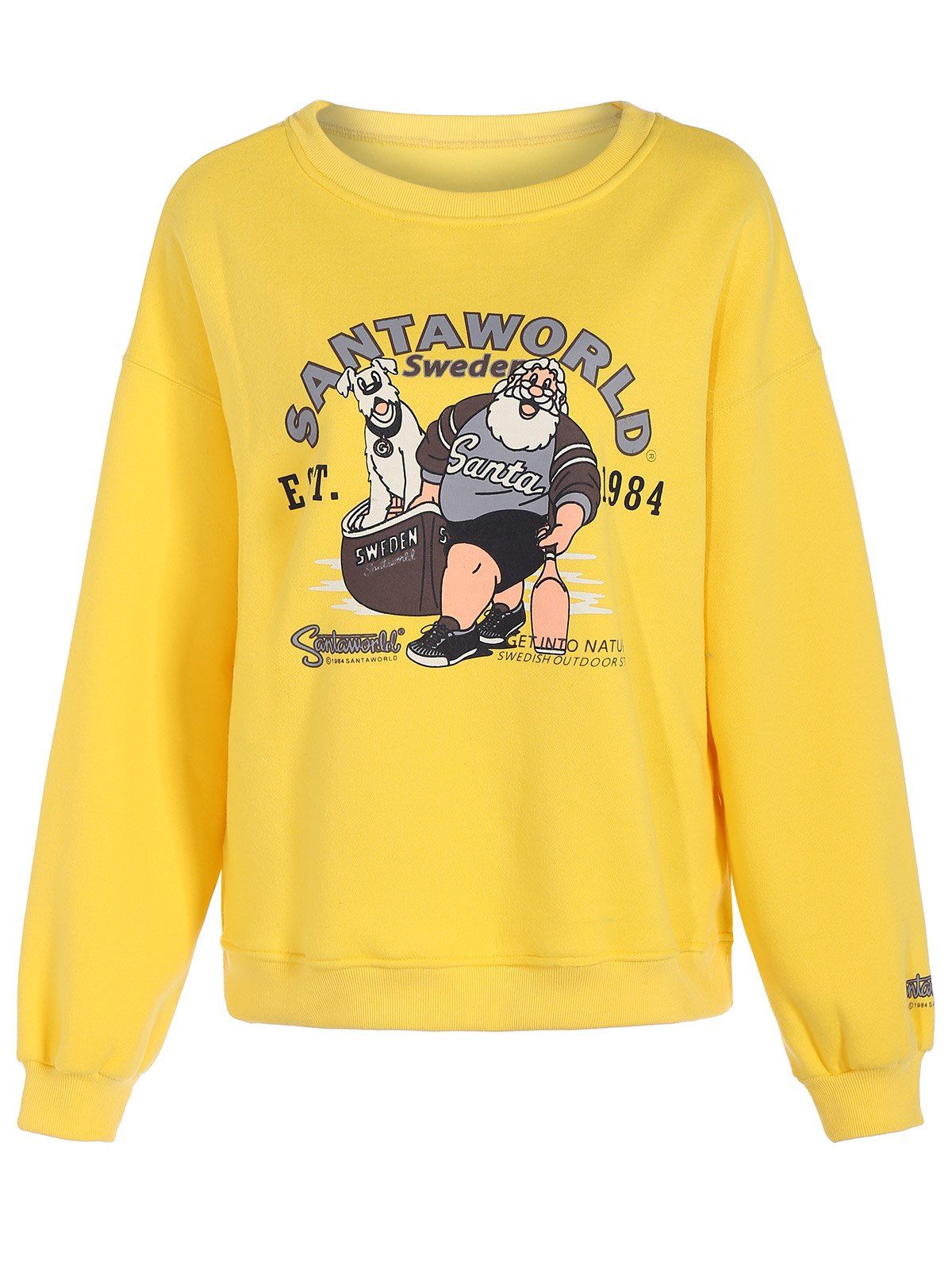 

Christmas Santa Cartoon Sweatshirt, Yellow