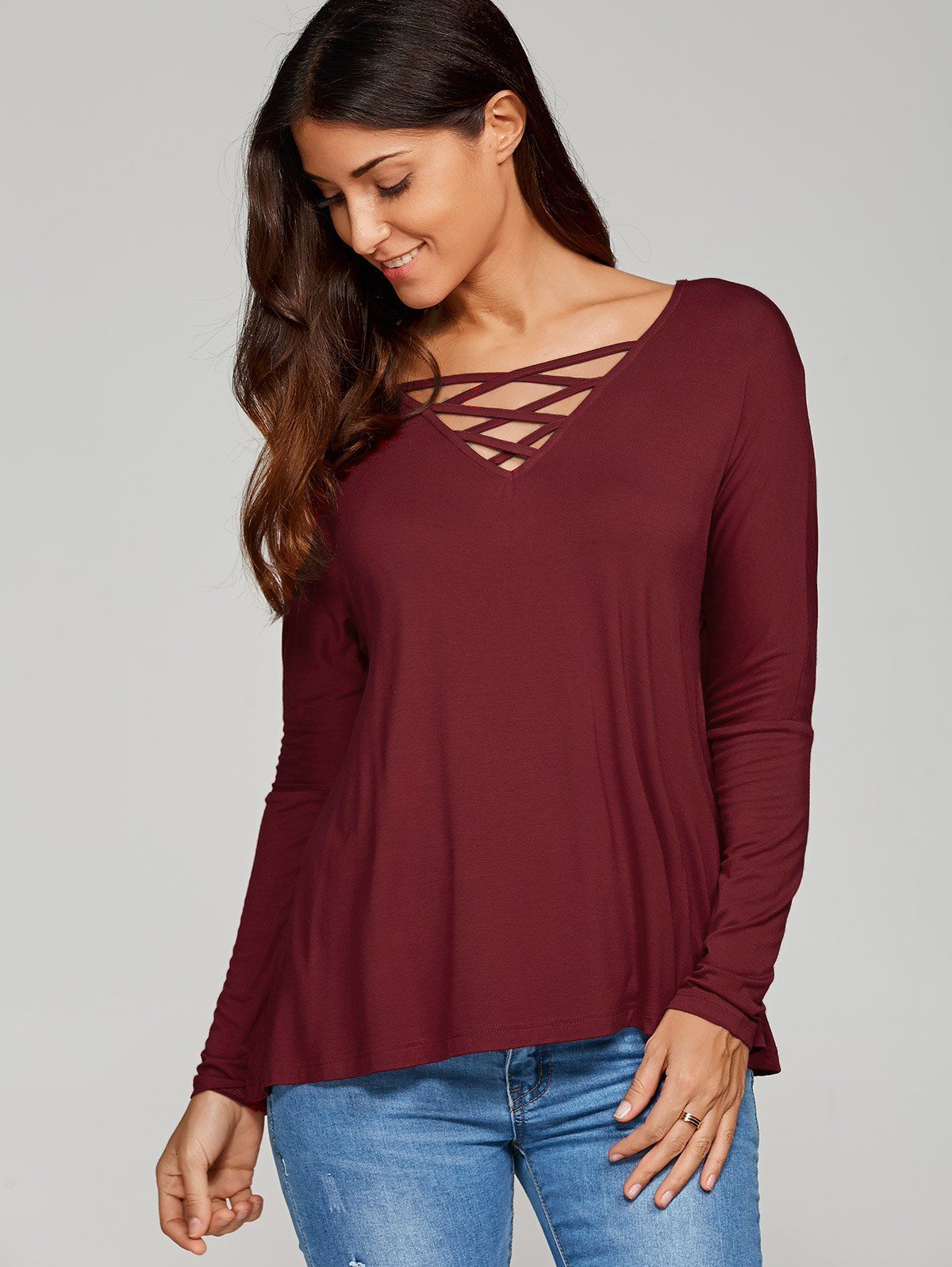 

Cut Out Tee, Wine red