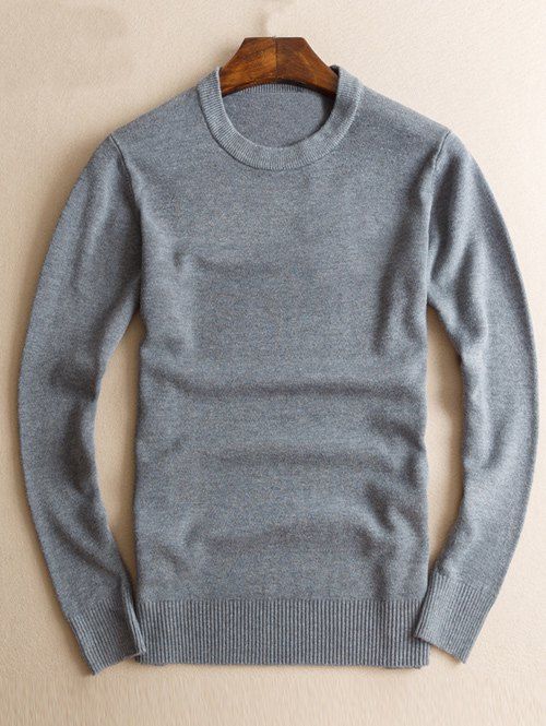 

Crew Neck Slim Fit Pullover Knitwear, Gray