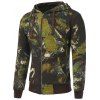 Sweat-shirt à capuche zippé poches imprimé - Vert Armée 2XL
