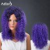 Adiors Hair Perruque Synthétique Africaine Mi-Longue Bouclée en Couleur Mélangée - Bleu et Noir 