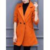 Double Breasted Woollen Blend Coat Avec Lapel - Orange S