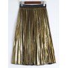 Metallic Midi Pleated Skirt - GOLDEN M