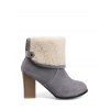 Zipper Chunky Heel Snaps Bottes courtes - Gris 39