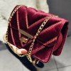Twist Verrouiller Chains Velvet Sac bandoulière - Rouge vineux 