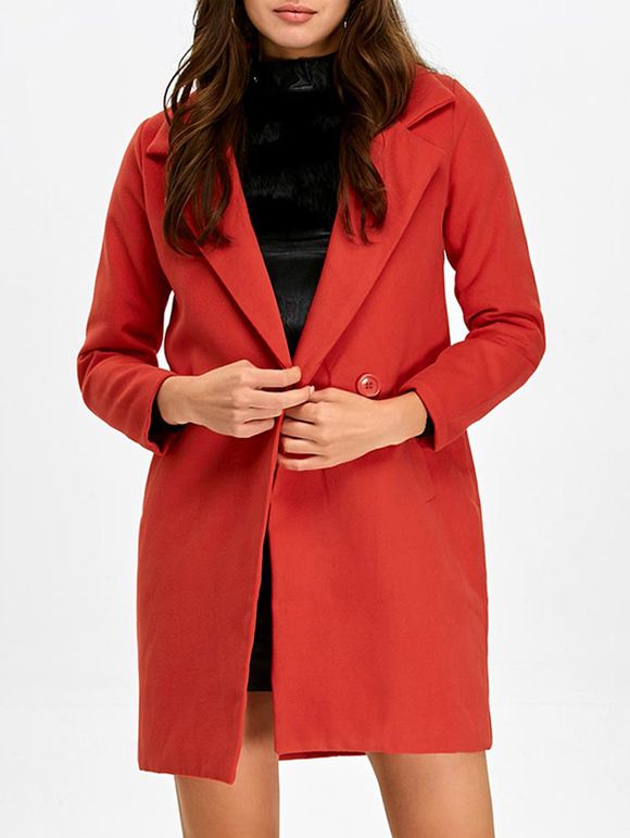 Boutons Double Manteau avec poches - Rouge L