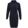 Heathered Turtleneck Bodycon Sweater Dress - Bleu Violet ONE SIZE