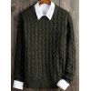 Chandail ras du cou de design en tricot à manches longues - Vert 2XL