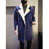 manteau de poche design Suède Simple Col Breasted revers - Bleu M