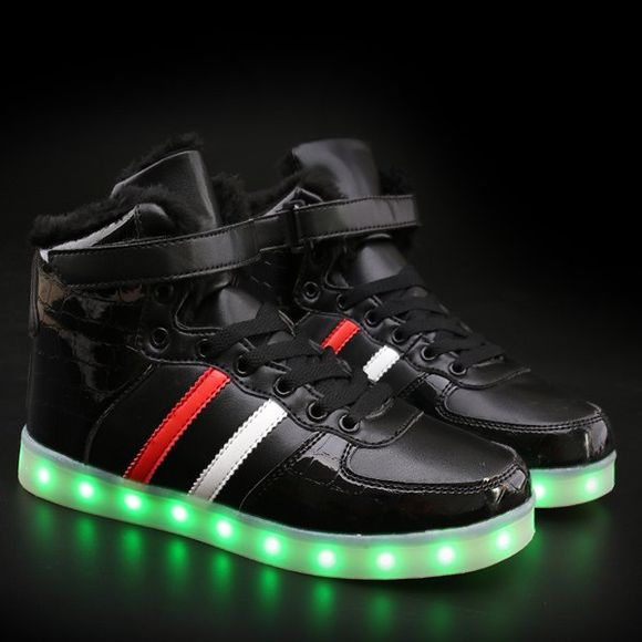 Chaussures de sport à flocage électroluminescent - Noir 44
