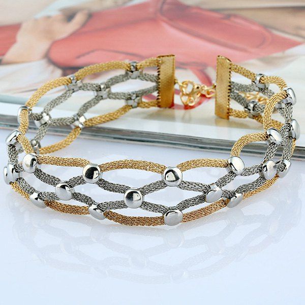 

Alloy Hollow Out Necklace, Silver