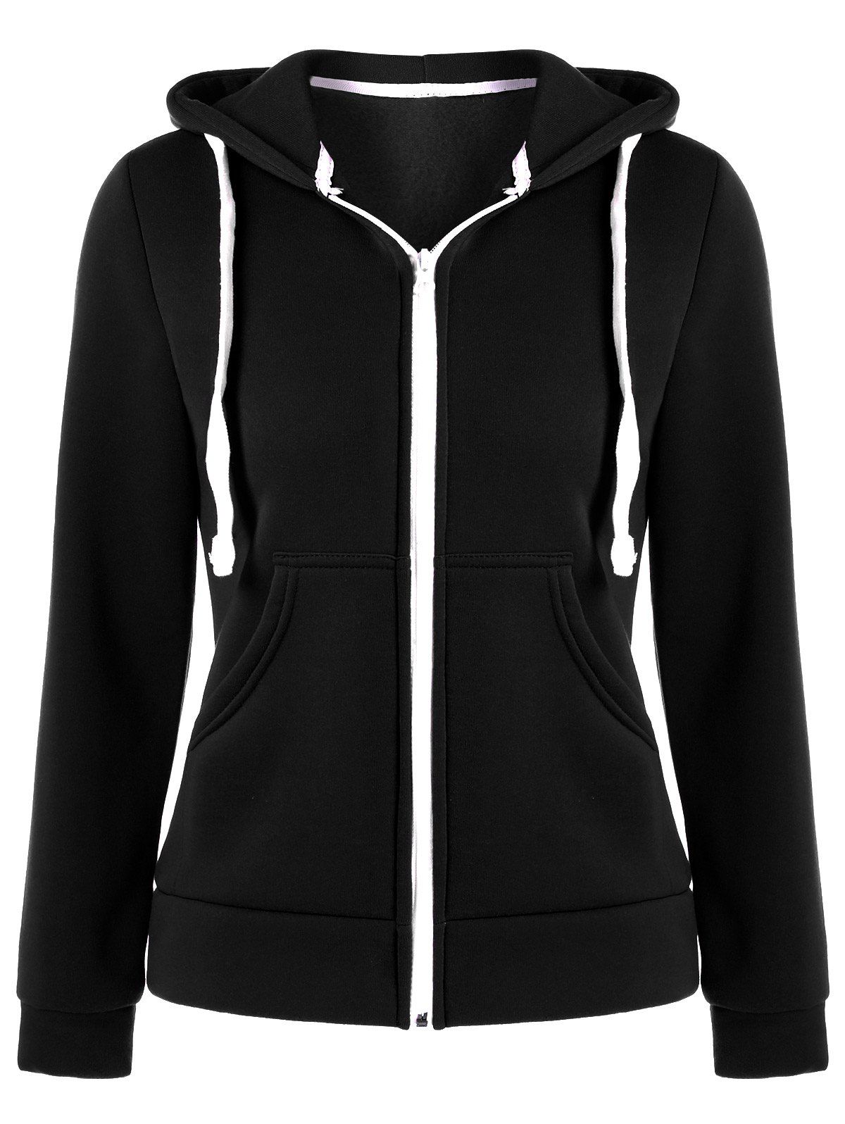 2018 Pocket Zipper Pullover Hoodie BLACK XL In Sweatshirts & Hoodies ...