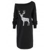 Sweat de Wapiti à motifs à col inclinée - Noir L