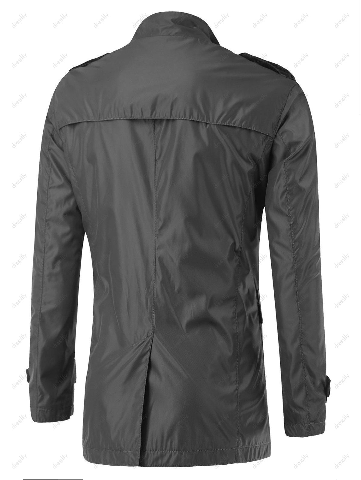 [74 OFF] 2021 Button Up TurnDown Collar Epaulet Design Jacket In DEEP