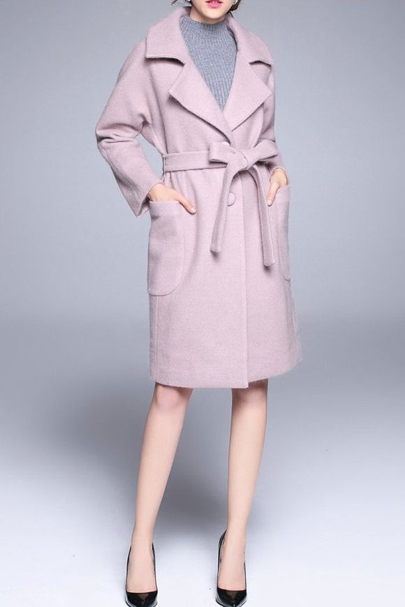 Manteau en laine - Rose Clair XL