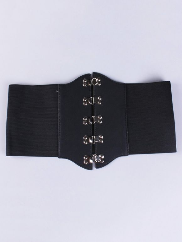 Ceinture de corset élastique avec boucle - Noir 